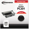 A Picture of product IVR-PC201 Innovera® PC201 Thermal Print Cartridge Ribbon,  Remanufactured, PC201 Thermal Transfer, 450 Page-Yield, Black
