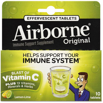 Airborne® Immune Support Effervescent Tablet,  Lemon/Lime, 10 Count