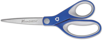 Westcott® KleenEarth® Soft Handle Scissors,  8" Long, Blue/Gray