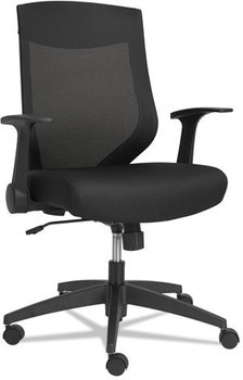 Alera® EB-K Series Synchro Mid-Back Flip-Arm Mesh Chair Supports Up to 275 lb, 18.5“ 22.04" Seat Height, Black
