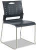 A Picture of product ALE-SC6546 Alera® Continental Series Plastic Perforated Back Stack Chair Supports 275 lb, Charcoal Gray Seat/Back, Gunmetal Base, 4/CT