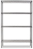 A Picture of product ALE-SW504818BA Alera® Black Anthracite Wire Shelving Kit Starter Four-Shelf, 48w x 18d 72h,