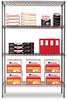 A Picture of product ALE-SW504818BA Alera® Black Anthracite Wire Shelving Kit Starter Four-Shelf, 48w x 18d 72h,