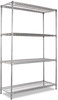 A Picture of product ALE-SW504818BA Alera® Black Anthracite Wire Shelving Kit Starter Four-Shelf, 48w x 18d 72h,