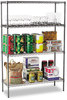 A Picture of product ALE-SW504818BA Alera® Black Anthracite Wire Shelving Kit Starter Four-Shelf, 48w x 18d 72h,