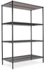 A Picture of product ALE-SW504818BL Alera® NSF Certified Industrial Heavy-Duty Wire Shelving Starter Kit Four-Shelf 48w x 18d 72h, Black