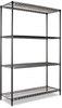 A Picture of product ALE-SW504818BL Alera® NSF Certified Industrial Heavy-Duty Wire Shelving Starter Kit Four-Shelf 48w x 18d 72h, Black