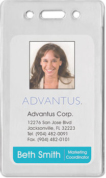 Advantus® Proximity ID Badge Holders,  Vertical, 2 3/8w x 3 3/8h, Clear, 50/Pack