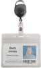 A Picture of product AVT-91130 Advantus® Resealable ID Badge Holders,  Cord Reel, Horizontal, 3 3/4 x 2 5/8, Clear, 10/Pack