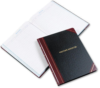 Boorum & Pease® Visitor Register Book,  Black/Red Hardcover, 150 Pages, 10 7/8 x 14 1/8