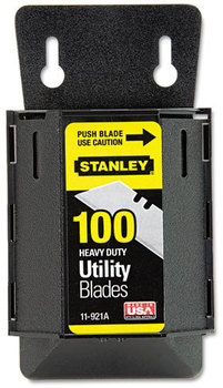 Stanley® Heavy Duty Utility Knife Blades with Wall Mount Dispenser,  100/Pack