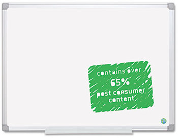 MasterVision® Earth Dry Erase Board,  White/Silver, 36x48