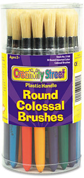 Creativity Street® Colossal Brush,  Natural Bristle, Round, 30/Set
