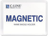 A Picture of product CLI-92943 C-Line® Magnetic Name Badge Holder Kit,  Horizontal, 4w x 3h, Clear, 20/Box