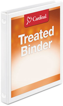 Cardinal® Treated Binder ClearVue™ Locking Round Ring Binder,  5/8" Cap, 11 x 8 1/2, White