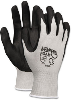 Memphis™ Economy Foam Nitrile Gloves,  Medium, Gray/Black, 12 Pairs