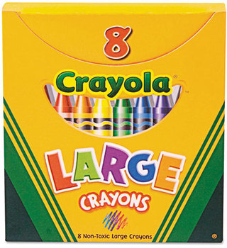 Crayola® Large Crayons,  Tuck Box, 8 Colors/Box