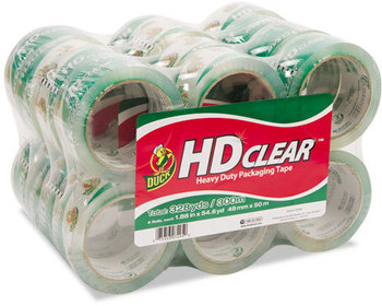 Duck® Heavy-Duty Carton Packaging Tape,  1.88" x 55yds, Clear, 24/Pack