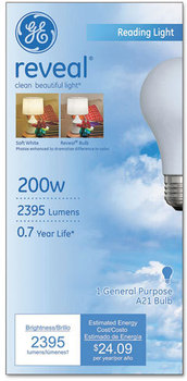 GE Incandescent Globe Light Bulb,  200 Watts