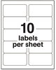 A Picture of product AVE-5163 Avery® Shipping Labels with TrueBlock® Technology w/ Laser Printers, 2 x 4, White, 10/Sheet, 100 Sheets/Box