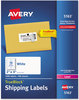 A Picture of product AVE-5163 Avery® Shipping Labels with TrueBlock® Technology w/ Laser Printers, 2 x 4, White, 10/Sheet, 100 Sheets/Box