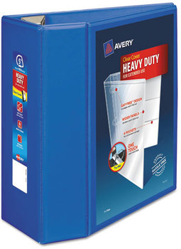 Avery® Heavy-Duty View Binder with DuraHinge® and One Touch EZD® Rings Locking 3 5" Capacity, 11 x 8.5, Pacific Blue