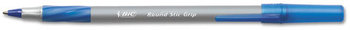 BIC® Round Stic Grip™ Xtra Comfort Ballpoint Pen,  Blue Ink, .8mm, Fine, Dozen