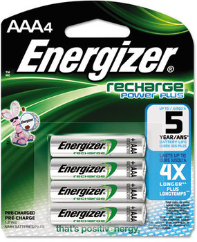 Energizer® NiMH Rechargeable Batteries,  AAA, 4 Batteries/Pack