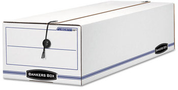 Bankers Box® LIBERTY® Check and Form Boxes 9.75" x 23.75" 6.25", White/Blue, 12/Carton