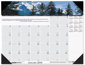 House of Doolittle™ Earthscapes™ 100% Recycled Mountains the World Monthly Desk Pad Calendar Photos, 22 x 17, Black Corners,12-Month(Jan-Dec): 2024