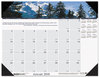 A Picture of product HOD-176 House of Doolittle™ Earthscapes™ 100% Recycled Mountains the World Monthly Desk Pad Calendar Photos, 22 x 17, Black Corners,12-Month(Jan-Dec): 2024