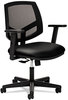 A Picture of product HON-5713SB11T HON® Volt® Series Mesh Back Leather Task Chair with Synchro-Tilt Supports Up to 250 lb, 18.13" 22.38" Seat Height, Black