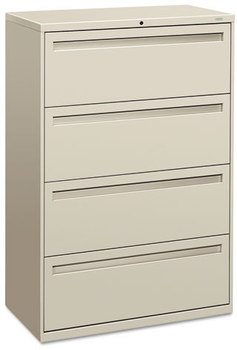 HON® Brigade® 700 Series Lateral File 4 Legal/Letter-Size Drawers, Light Gray, 36" x 18" 52.5"