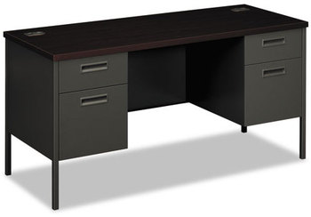 HON® Metro Classic Kneespace Credenza Series 60w x 24d 29.5h, Mahogany/Charcoal