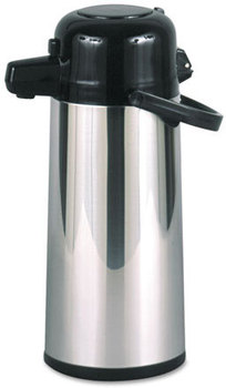 Hormel Commercial Grade 2.2 Liter Airpot,  w/Push-Button Pump, Stainless Steel/Black
