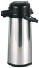 A Picture of product HOR-PAE22B Hormel Commercial Grade 2.2 Liter Airpot,  w/Push-Button Pump, Stainless Steel/Black