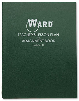 Ward® Lesson Plan Book,  Wirebound, 8 Class Periods/Day, 11 x 8-1/2, 100 Pages, Green
