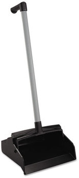 Impact® LobbyMaster Plastic Lobby Dustpan, 12" Wide, 32" High, Black Pan/White Handle, 6/Case