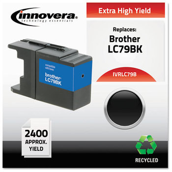 Innovera® LC79B, LC79C, LC79M, LC79Y Ink Remanufactured Black Extra High-Yield Replacement for LC79BK, 2,400 Page-Yield