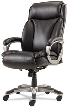 Alera® Veon Series Executive High-Back Bonded Leather Chair Supports Up to 275 lb, Black Seat/Back, Graphite Base