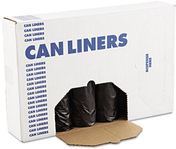 Boardwalk® Low-Density Can Liners,  56gal, .60mil, 43 x 47, Black, 25/Roll, 4 Rolls/Carton