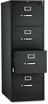 HON® 510 Series Vertical File 4 Legal-Size Drawers, Black, 18.25" x 25" 52"