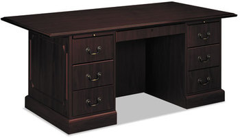 HON® 94000 Series™ Double Pedestal Desk 72" x 36" 29.5", Mahogany