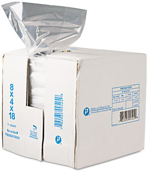 Inteplast Group Food Bags,  8 x 4 x 18, 8-Quart, 0.68 Mil, Clear, 1000/Carton