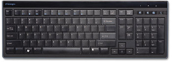 Kensington® Slim Type Keyboard,  104 Keys, Black/Silver