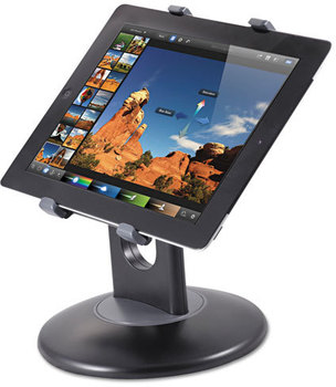 Kantek Universal Tablet Stand,  Swivel Base, Plastic, Black