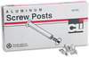 A Picture of product LEO-3703L Charles Leonard® Aluminum Screw Posts,  3/16" Diameter, 1/2" Long, 100/Box
