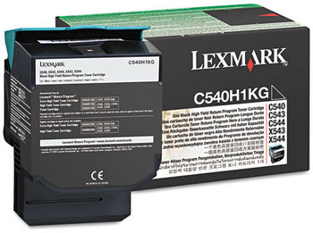 Lexmark™ C540H1YG - C540A1KG Toner Cartridge,  2500 Page-Yield, Black