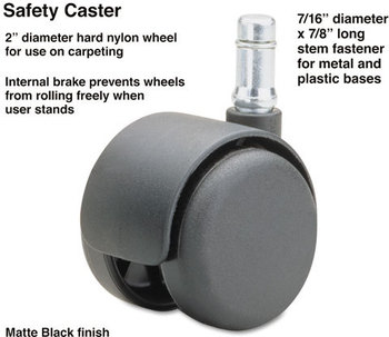 Master Caster® Safety Casters,  Standard Neck, Nylon, B Stem, 110 lbs./Caster, 5/Set