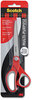 A Picture of product MMM-1427 Scotch® Multi-Purpose Scissors Pointed Tip, 7" Long, 3.38" Cut Length, Gray/Red Straight Handle